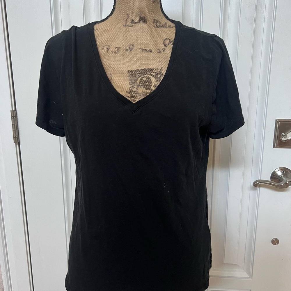 J. Crew Black Short Sleeve V-Neck Tee